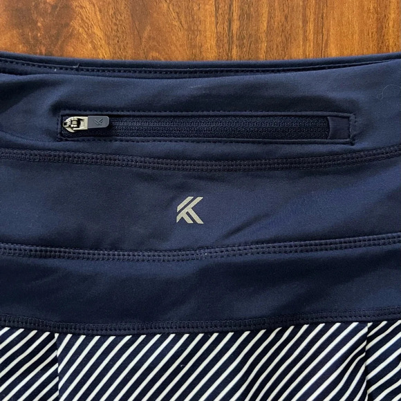 Kyodan Athletic Tennis Skort Skirt Womens size large Navy Blue and White Stripe - Picture 5 of 5